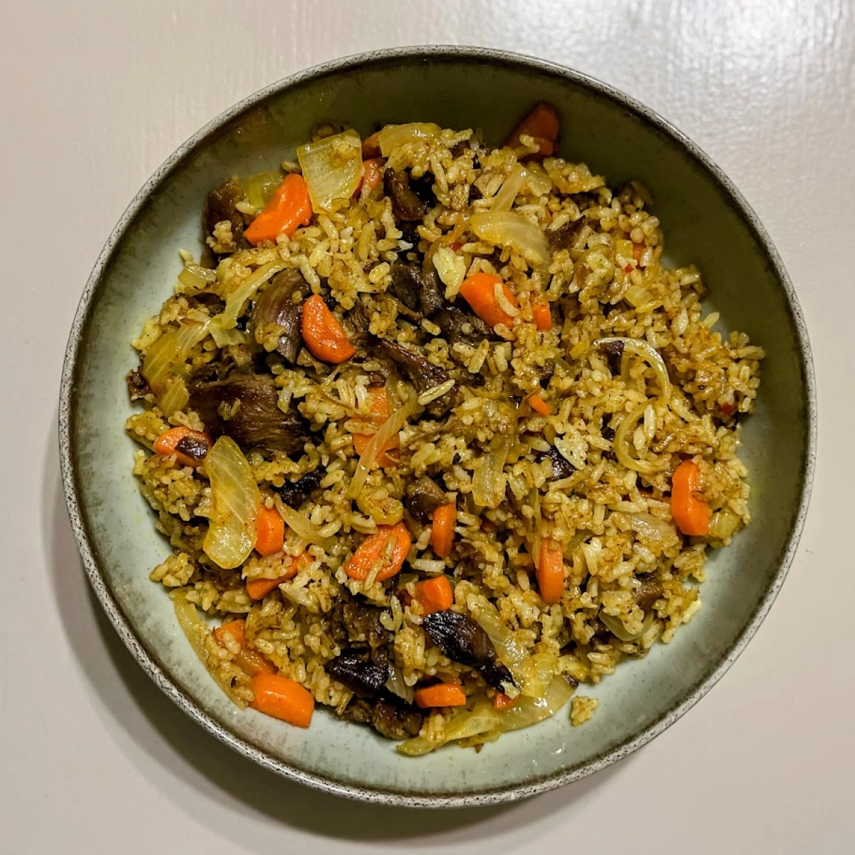 Maradék kacsából készült zöldséges rizs